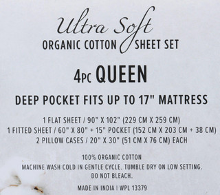 Thumbnail 9: OLIVIA GRAY Olivia Gray Deep Pocket Organic Cotton 4-Piece Sheet Set 