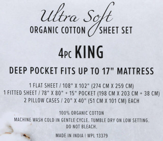 Thumbnail 10: OLIVIA GRAY Olivia Gray Deep Pocket Organic Cotton 4-Piece Sheet Set 