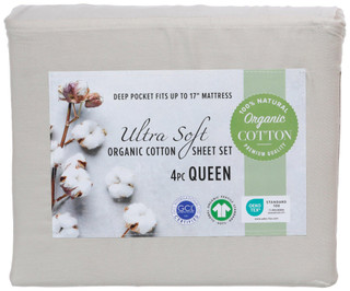 Thumbnail 1: OLIVIA GRAY Olivia Gray Deep Pocket Organic Cotton 4-Piece Sheet Set 