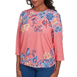 Thumbnail 4: Alfred Dunner Alfred Dunner Womens 3/4 Sleeve Showstopping Floral Top 
