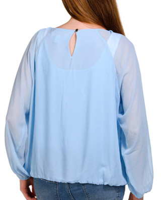 Thumbnail 2: NINE WEST Nine West Womens Long Sleeve Pleated Neck Blouse 