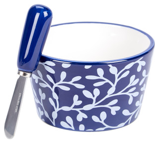 Thumbnail 2: Boston International Boston International Navy Seaweed Garland Bowl & Spreader 