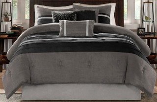Thumbnail 3: Madison Park Madison Park Palmer Grey 7-pc. Comforter Set 