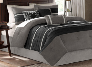 Thumbnail 2: Madison Park Madison Park Palmer Grey 7-pc. Comforter Set 