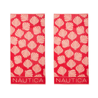 Thumbnail 1: Nautica Nautica 2 Pc Seashell Seashore Jacquard Beach Towel 