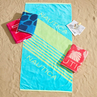 Thumbnail 3: Nautica Nautica 2 Pc Seashell Seashore Jacquard Beach Towel 