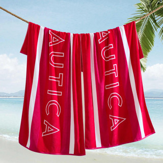 Thumbnail 5: Nautica Nautica 2 Pc. Logo Stripe Jacquard Beach Towel 