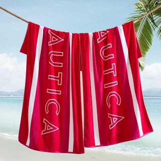 Thumbnail 2: Nautica Nautica 2 Pc. Logo Stripe Jacquard Beach Towel 
