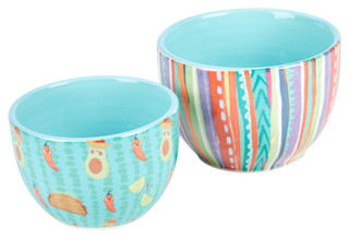 Thumbnail 3: Boston International Boston International 2 Pk Fiesta Nesting Bowls 