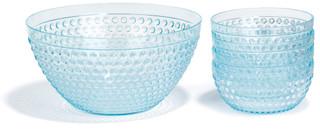 Thumbnail 1: Gibson Gibson 5 pc Teal Embossed Bowl Set 