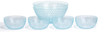Thumbnail 2: Gibson Gibson 5 pc Teal Embossed Bowl Set 