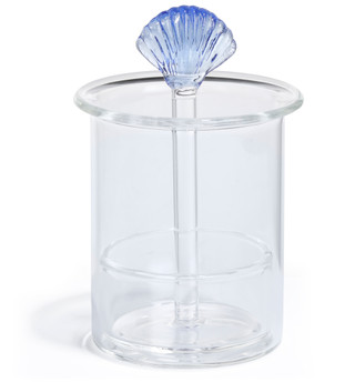 Thumbnail 1: Creative Coop Creative Coop Glass Toothpick/Cotton Swab Holder with Blue S 