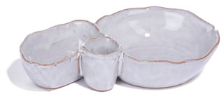 Thumbnail 1: Creative Coop Creative Co-Op Stoneware Dish with 3 Sections 