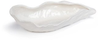 Thumbnail 1: Creative Coop Creative Coop Stoneware Oyster Shell Serving Bowl 