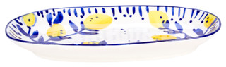 Thumbnail 3: Creative Coop Creative Coop 12x7 Hand Painted Stoneware Lemon Platter 