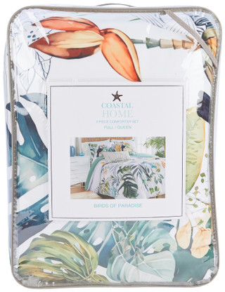 Thumbnail 3: Coastal Home Coastal Home 3 pc Birds of Paradise Comforter Set 