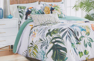 Thumbnail 2: Coastal Home Coastal Home 3 pc Birds of Paradise Comforter Set 