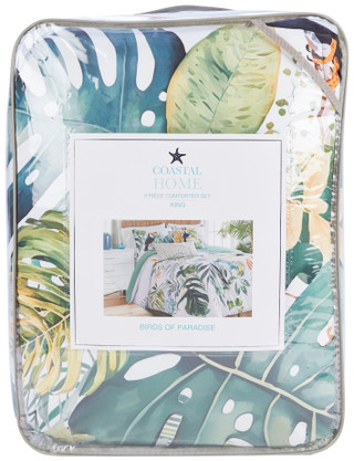 Thumbnail 4: Coastal Home Coastal Home 3 pc Birds of Paradise Comforter Set 