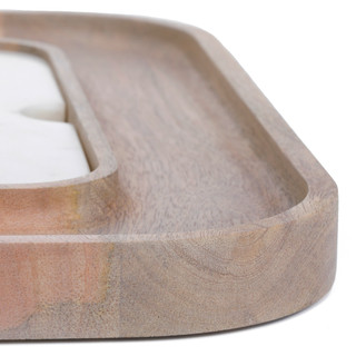 Thumbnail 3: Creative Coop Creative Co-Op Wood Serving Board w/ Marble Cheese Board 