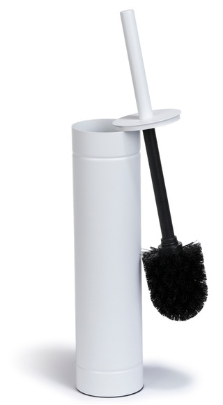 Thumbnail 1: CAMEO Cameo 16.5 in Slim White Toilet Bowl Brush and Holder 