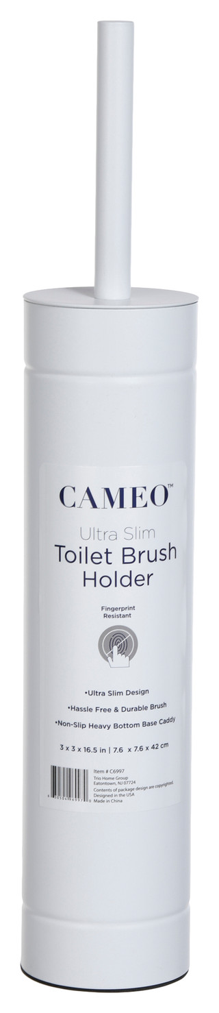 Thumbnail 3: CAMEO Cameo 16.5 in Slim White Toilet Bowl Brush and Holder 