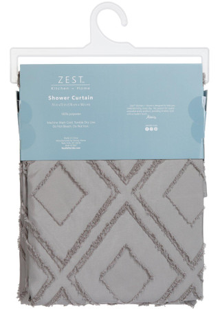 Thumbnail 2: Zest Kitchen + Home Zest Kitchen + Home 70x72 Embroidered Shower Curtain 