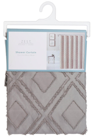 Thumbnail 1: Zest Kitchen + Home Zest Kitchen + Home 70x72 Embroidered Shower Curtain 