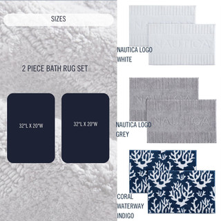 Thumbnail 3: Nautica Nautica 2 Pc Nautica Logo Bath Rug Set 