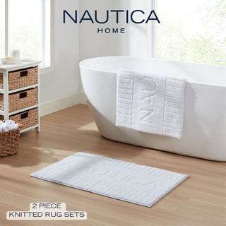 Thumbnail 4: Nautica Nautica 2 Pc Nautica Logo Bath Rug Set 