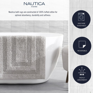 Thumbnail 10: Nautica Nautica 2 Pc Micellar Solid Reversible Bath Rug 