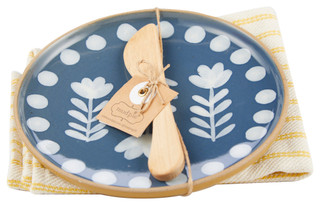 Thumbnail 2: Mud Pie Blue Dotted Appetizer Plate Set 