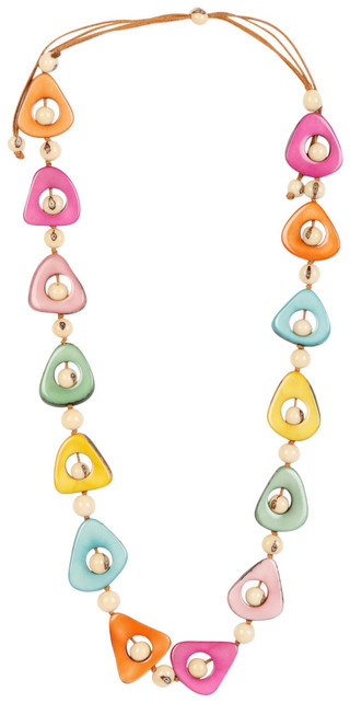 Thumbnail 1: TAGUA Tagua Aztec Multi Pastel Necklace 