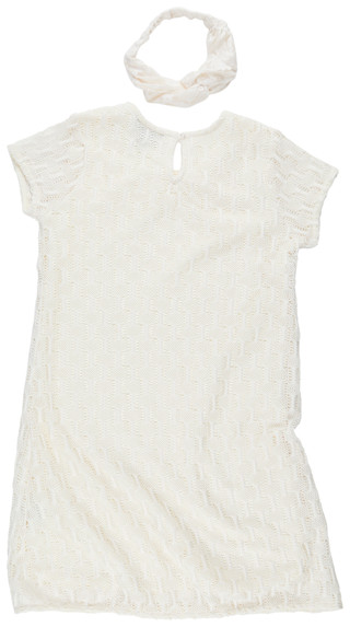 Thumbnail 2: Amy Byer Amy Byer Big Girls All-White Lace Dress & Headband 