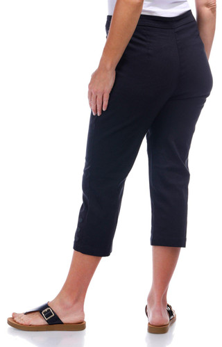 Thumbnail 3: FIT SIGHT Fit Sight Womens Solid Snap Button Hem Capris 