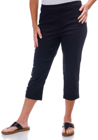 Thumbnail 1: FIT SIGHT Fit Sight Womens Solid Snap Button Hem Capris 