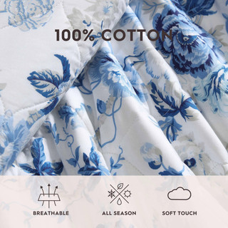 Thumbnail 15: Laura Ashley Laura Ashley Breezy Floral Reversible Quilt Set 