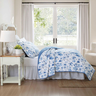 Thumbnail 6: Laura Ashley Laura Ashley Breezy Floral Reversible Quilt Set 