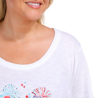 Thumbnail 5: Coral Bay Coral Bay Plus Embellished Scoop Neck Short Sleeve T-Shirt 