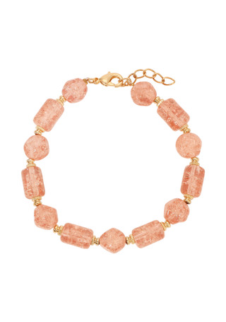 Thumbnail 1: 1928 Jewelry 1928 Jewelry Gold Tone Peach Glass Bead Bracelet 