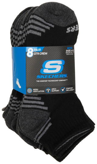 Thumbnail 1: Skechers Skechers Boys 8 Pk Quarter Crew Socks 