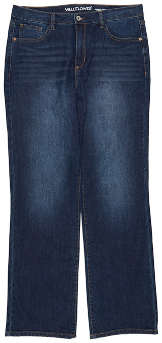 Thumbnail 1: Wallflower Wallflower Juniors Curvy High Rise 70s Flare Jeans 