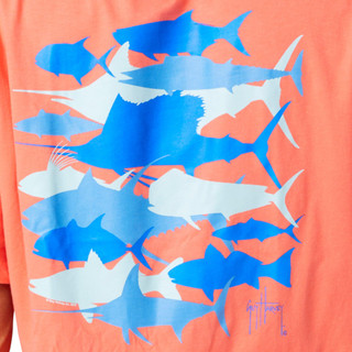Thumbnail 3: Guy Harvey Guy Harvey Mens Palm Silos Graphic Short Sleeve T-Shirt 