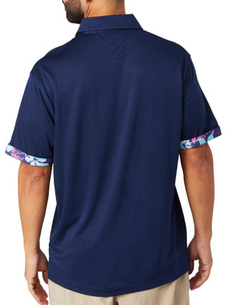 Thumbnail 2: TAILORBYRD Tailorbyrd Mens Tropical Border Pique Golf Polo Shirt 