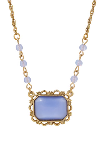 Thumbnail 1: 1928 Jewelry 1928 Jewelry 14K Gold Dip Moonstone Necklace 