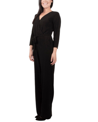 Thumbnail 3: NY COLLECTION NY Collection Womens Petite 3/4 Sleeve Belted Jumpsuit 