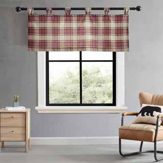 Thumbnail 2: Eddie Bauer Eddie Bauer Edgewood Plaid Tab Top Valance 20x15 