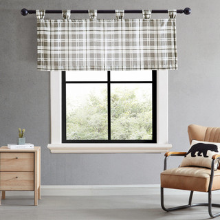 Thumbnail 2: Eddie Bauer Eddie Bauer Fall Creek Plaid Tab Top Valance 50x20 
