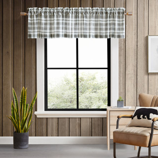 Thumbnail 2: Eddie Bauer Eddie Bauer Fall Creek Plaid Pole Top Valance 86x15 