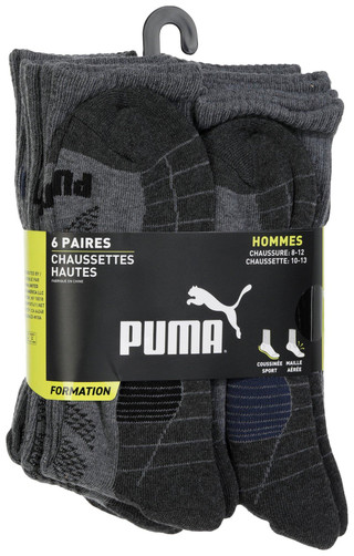 Thumbnail 2: Puma Puma Mens 6-Pr. 1/2 Terry Crew Ultimate Training Socks 