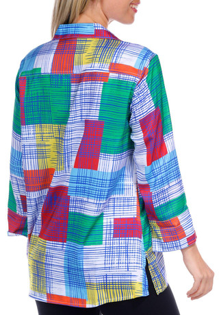 Thumbnail 3: Erin London Erin London Womens 3/4 Sleeve Button Down Top 